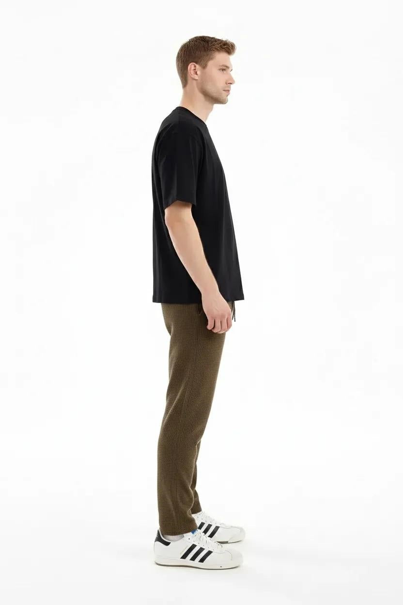 Men Tobacco Solid Regular Fit Track Pants