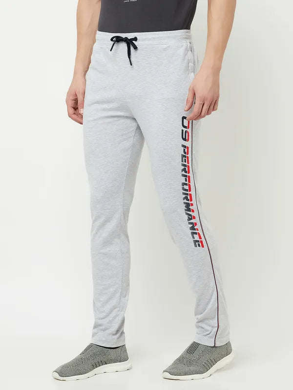 Octave Men Grey Solid Cotton Track Pants