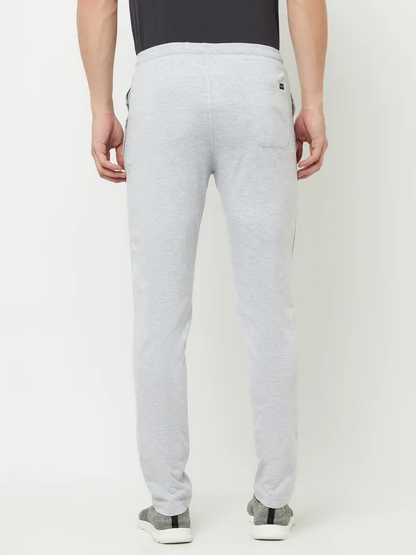 Octave Men Grey Solid Cotton Track Pants