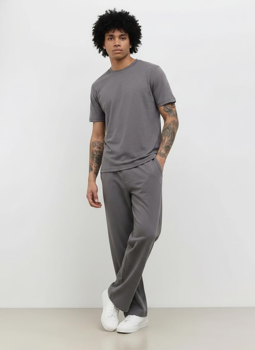 Men Gun Metal Regular Fit Training Track Pants
