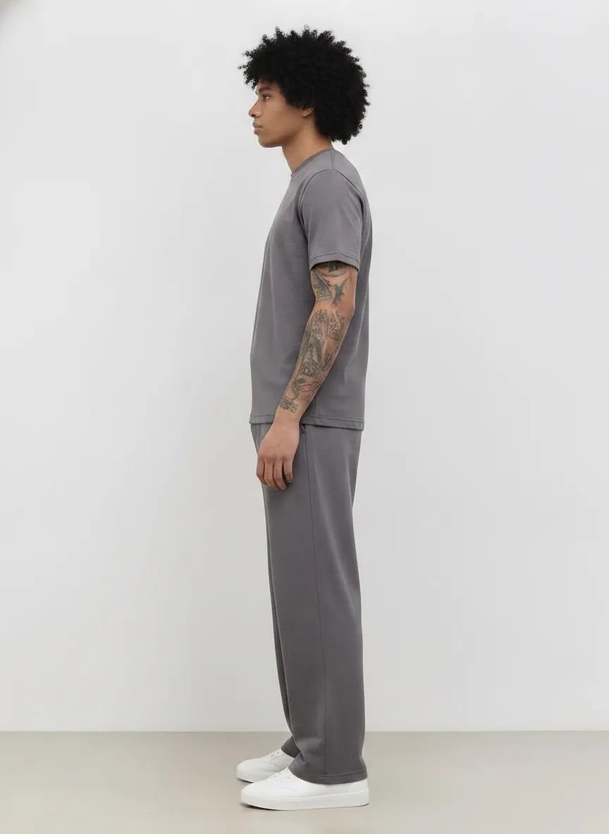 Men Gun Metal Regular Fit Training Track Pants