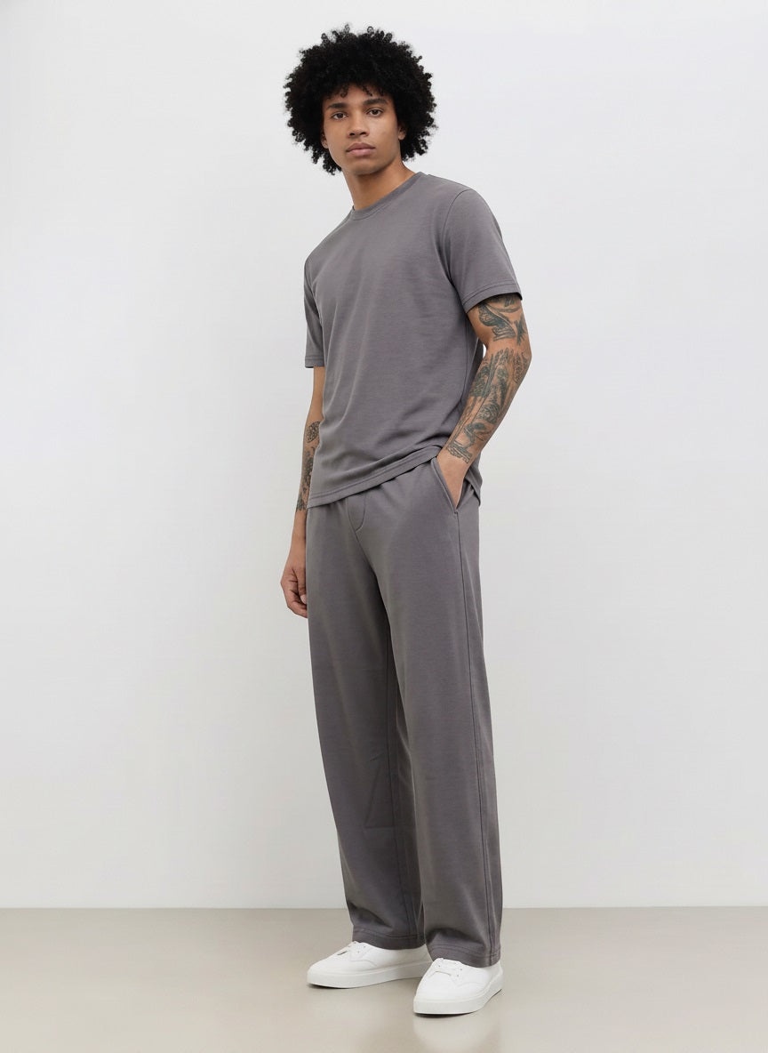 Men Gun Metal Regular Fit Training Track Pants