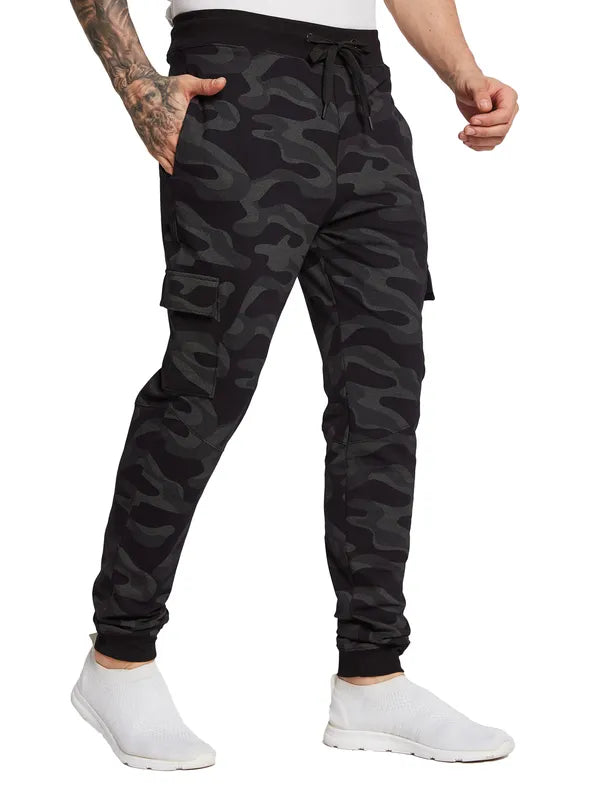 Octave Men Camouflage Printed Cotton Mid Rise Track Pants