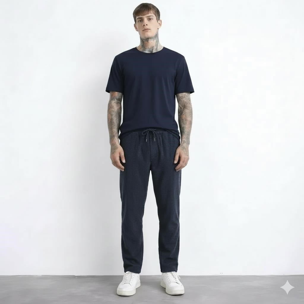 Men Regular Fit Textured Track Pants