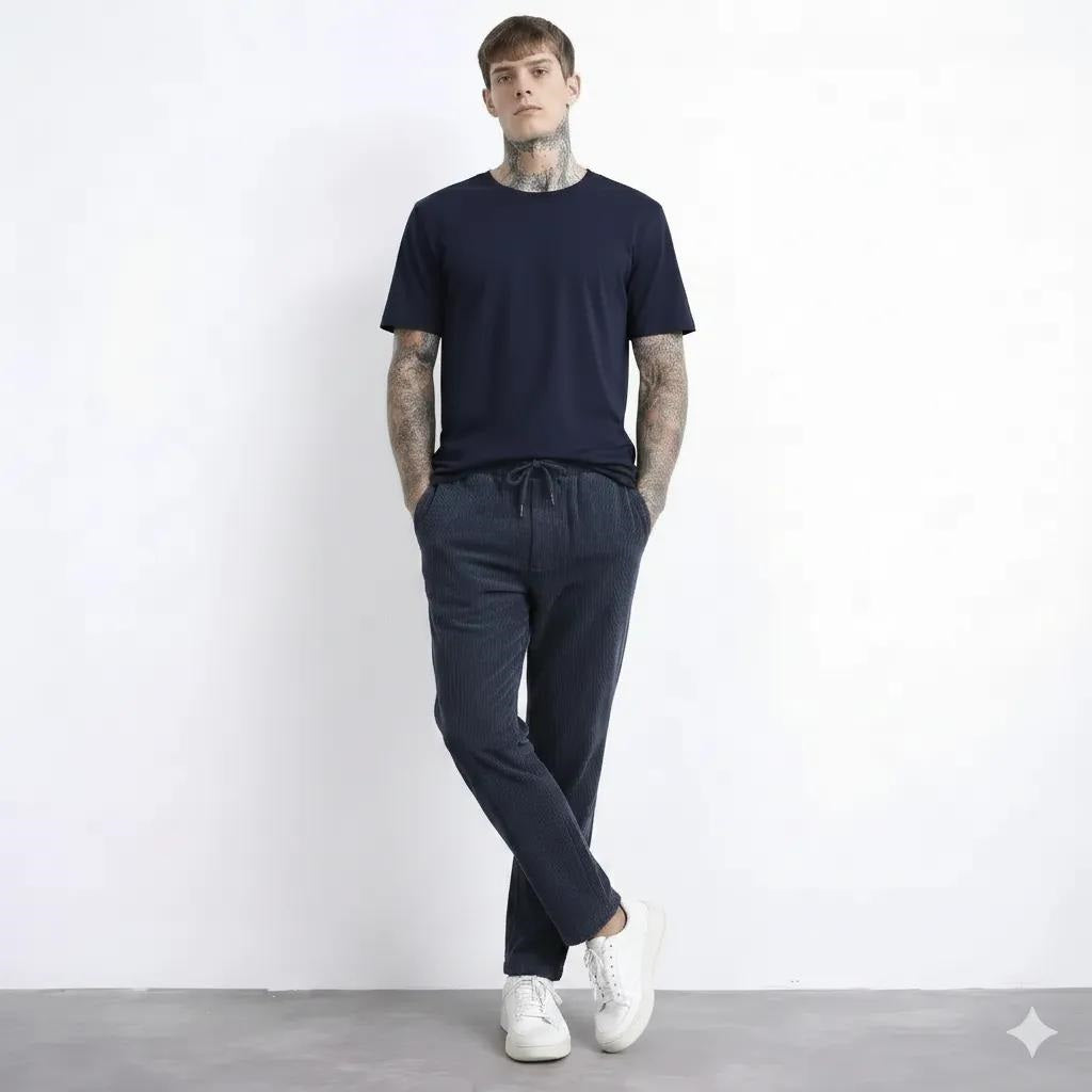 Men Regular Fit Textured Track Pants