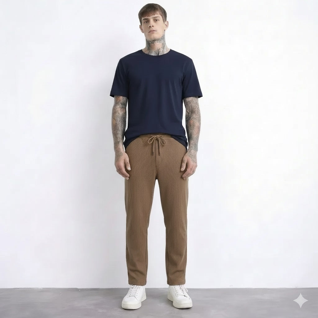 Men Regular Fit Textured Joggers