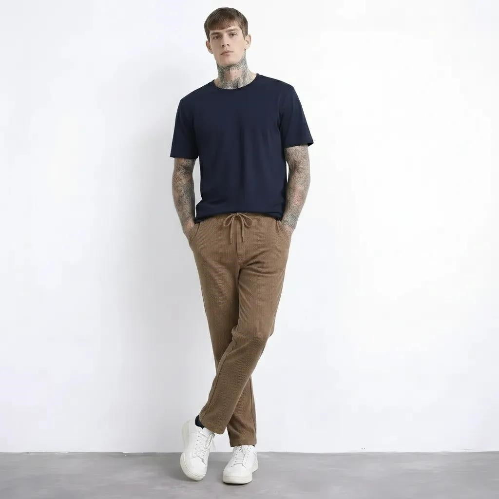Men Regular Fit Textured Joggers