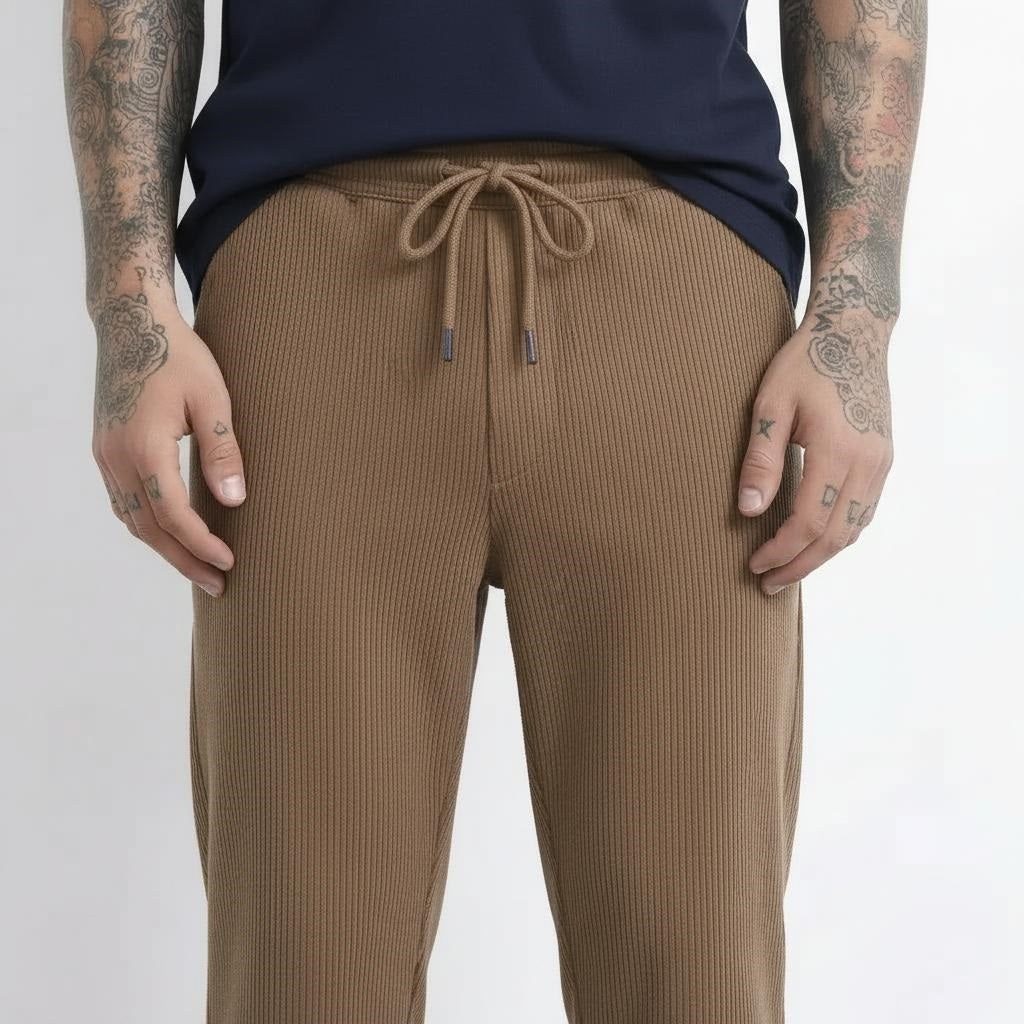 Men Regular Fit Textured Joggers
