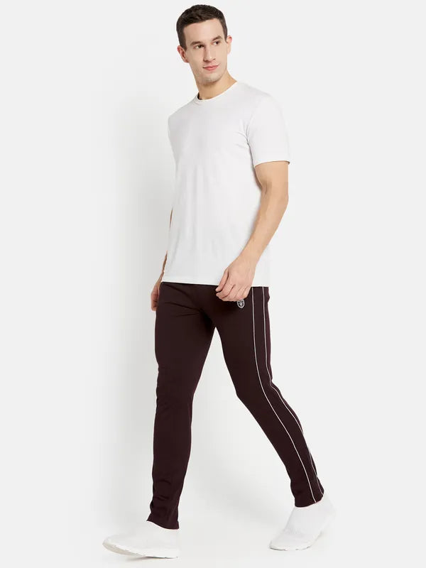 Men Wine Melange Trackpant