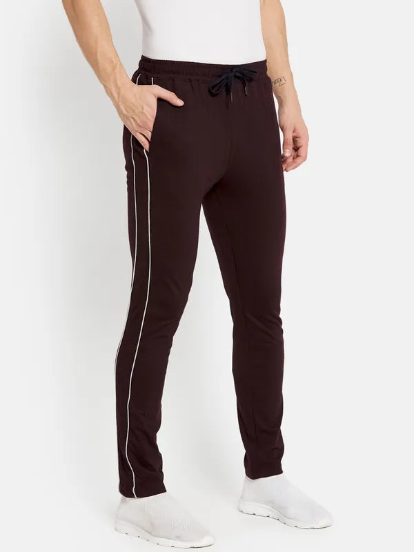 Men Wine Melange Trackpant