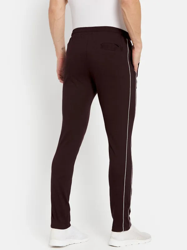 Men Wine Melange Trackpant