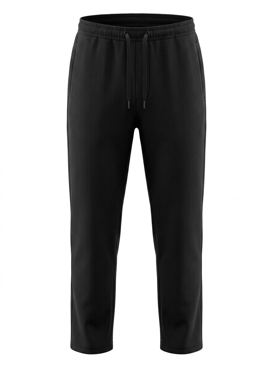 Octave Men Black Regular Fit Track Pants
