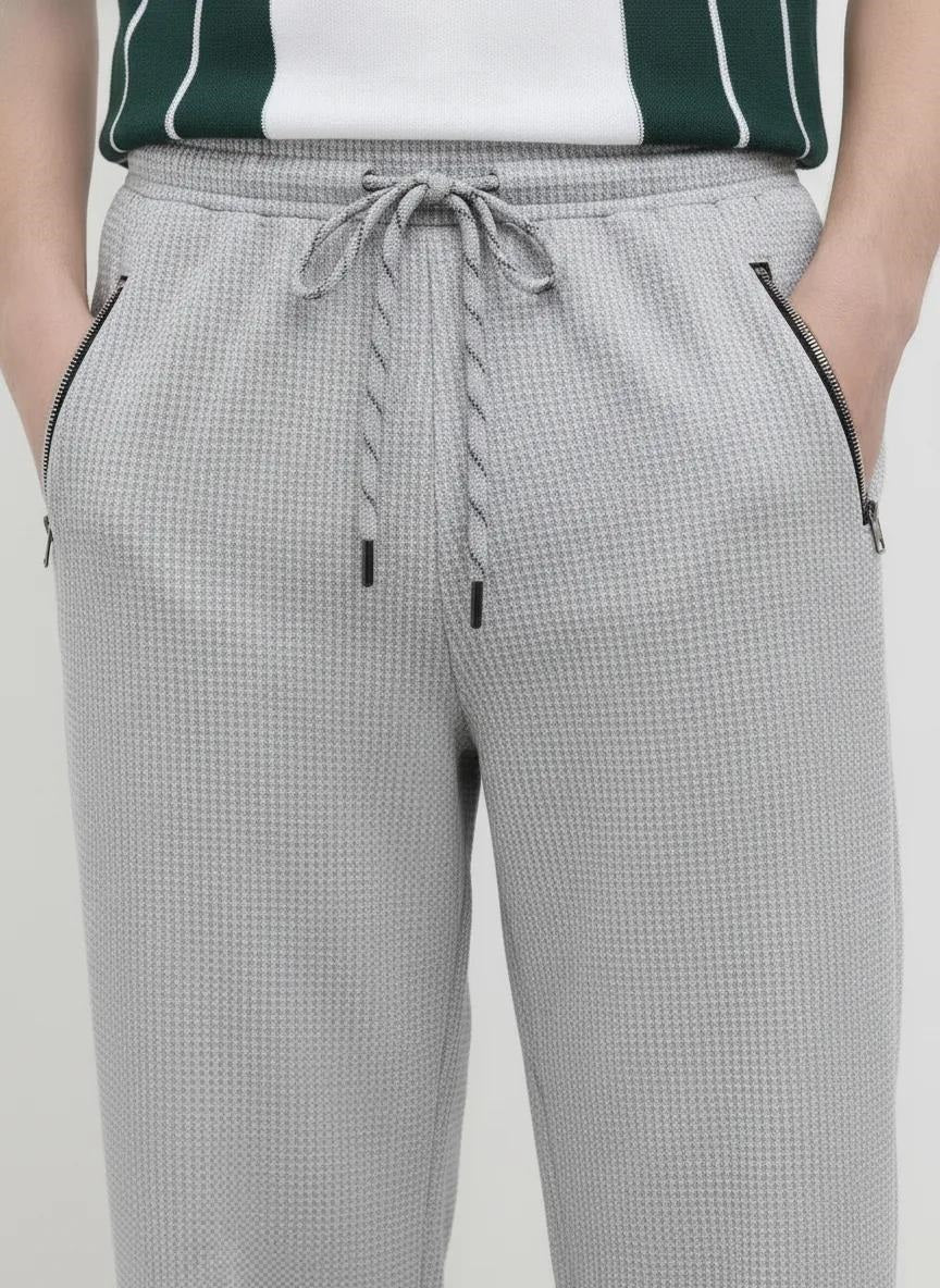 Men Aluminium Regular Fit Textured Training Track Pants