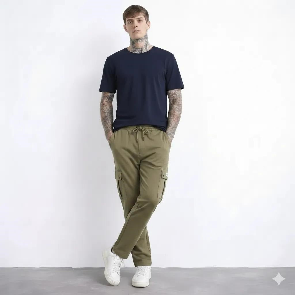 Men Regular Fit Cotton Cargos