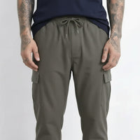 Men Regular Fit Textured Cotton Cargos