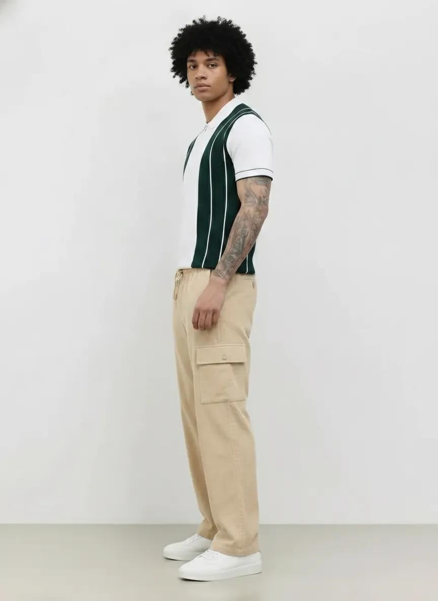 Men Onyx Regular Fit Textured Cargos