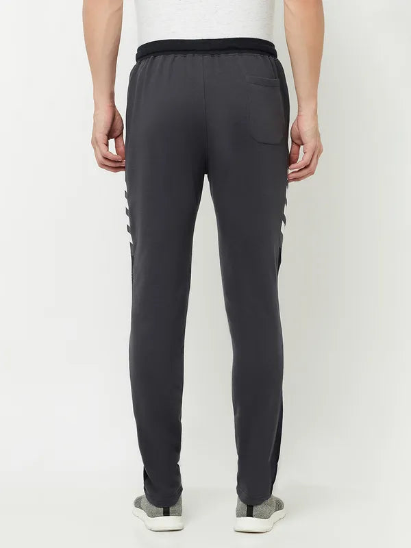 Octave Men Black Solid Cotton Track Pant