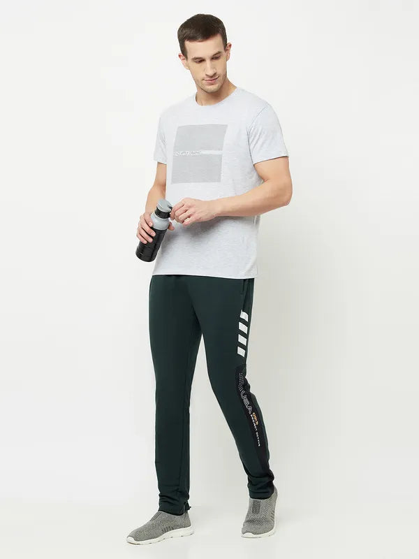 Octave Men Olive Solid Cotton Track Pants