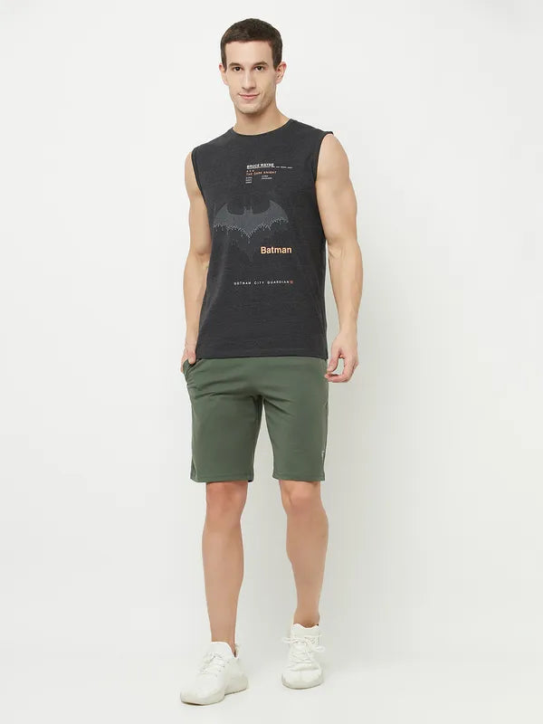 Octave Men Olive Green Sports Shorts