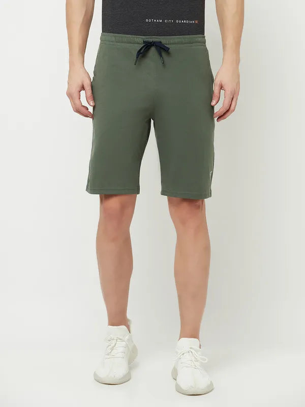 Octave Men Olive Green Sports Shorts