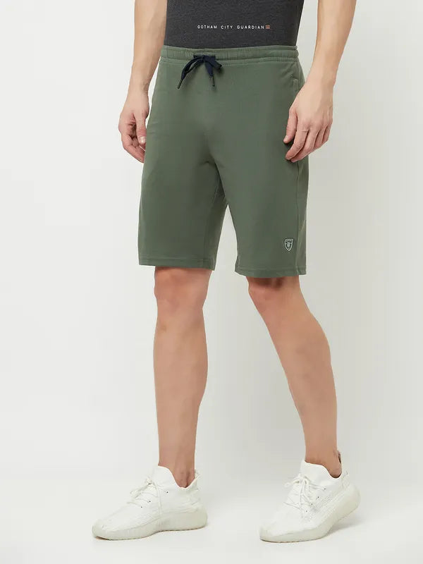 Octave Men Olive Green Sports Shorts