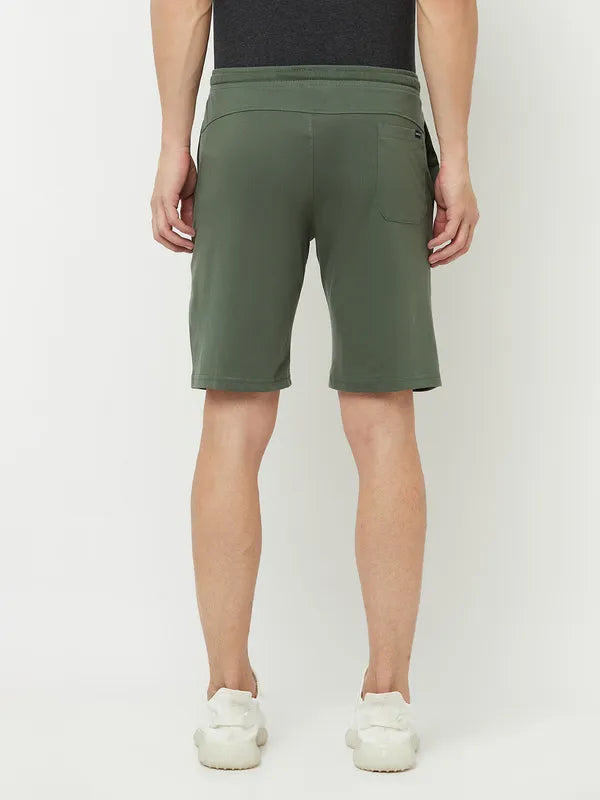 Octave Men Olive Green Sports Shorts