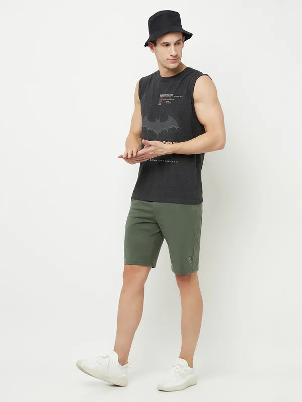 Octave Men Olive Green Sports Shorts