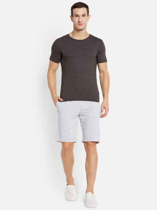 Men Grey Melange Short