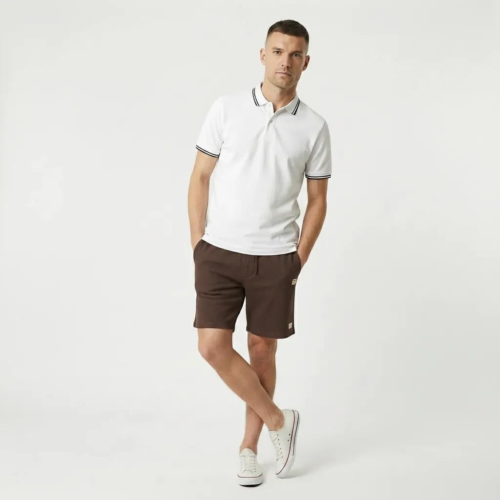 Men Coffee Solid Shorts