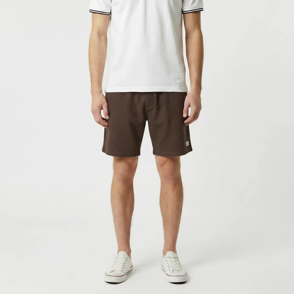 Men Coffee Solid Shorts