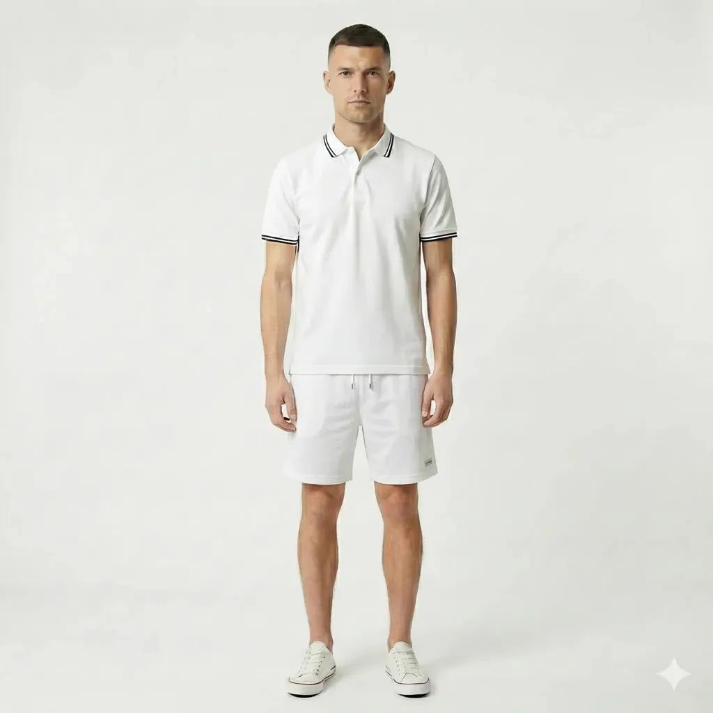 Men Off White Solid Shorts