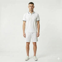 Men Off White Solid Shorts