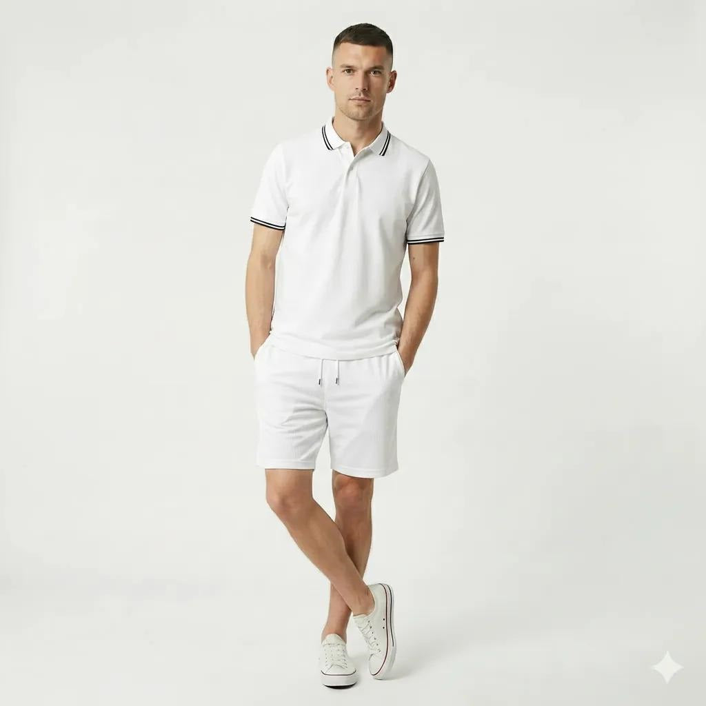 Men Off White Solid Shorts