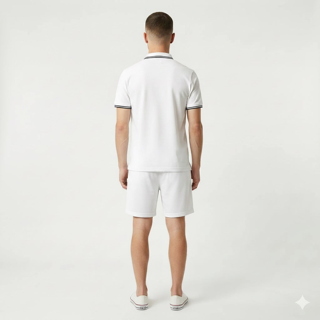 Men Off White Solid Shorts