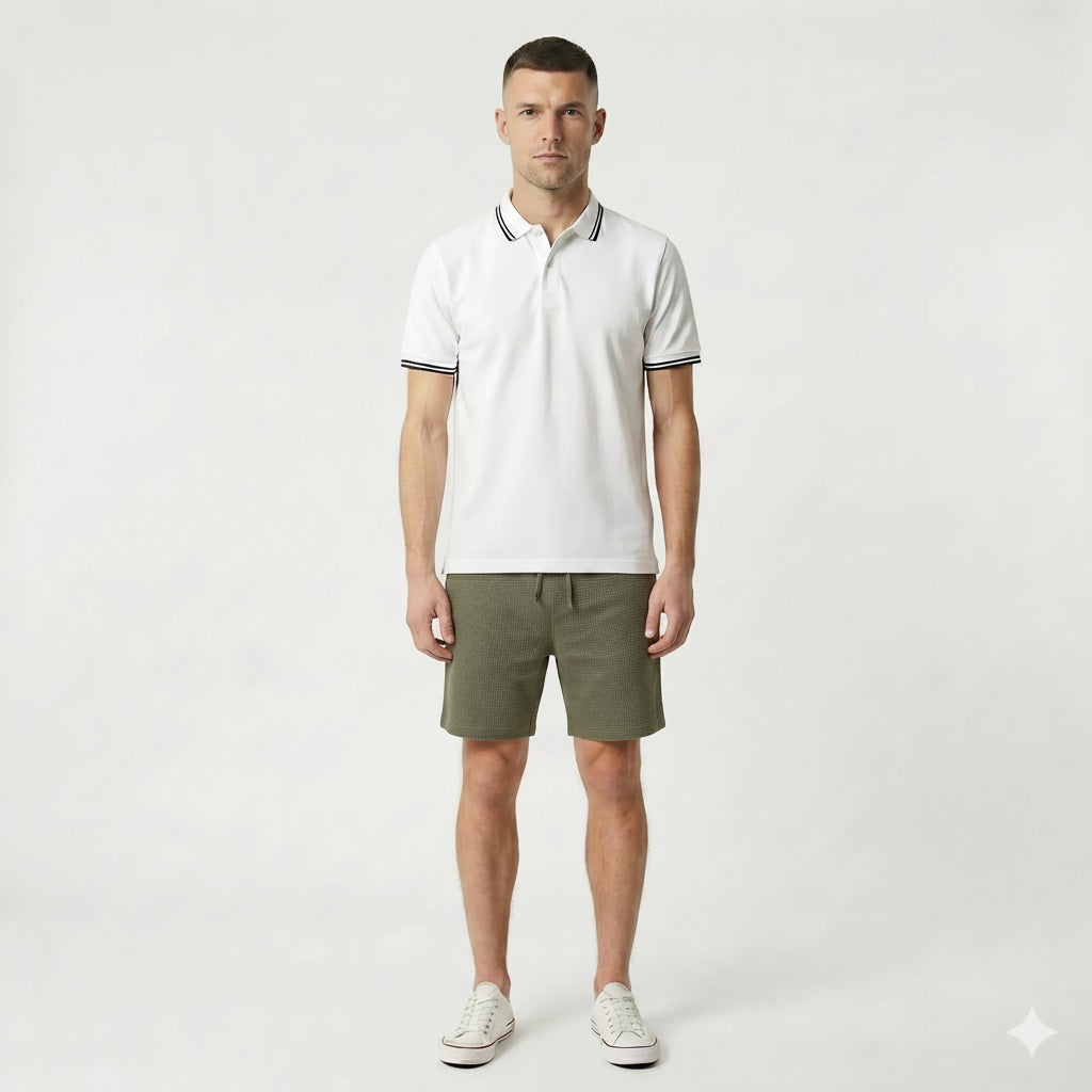 Men Olive Solid Shorts