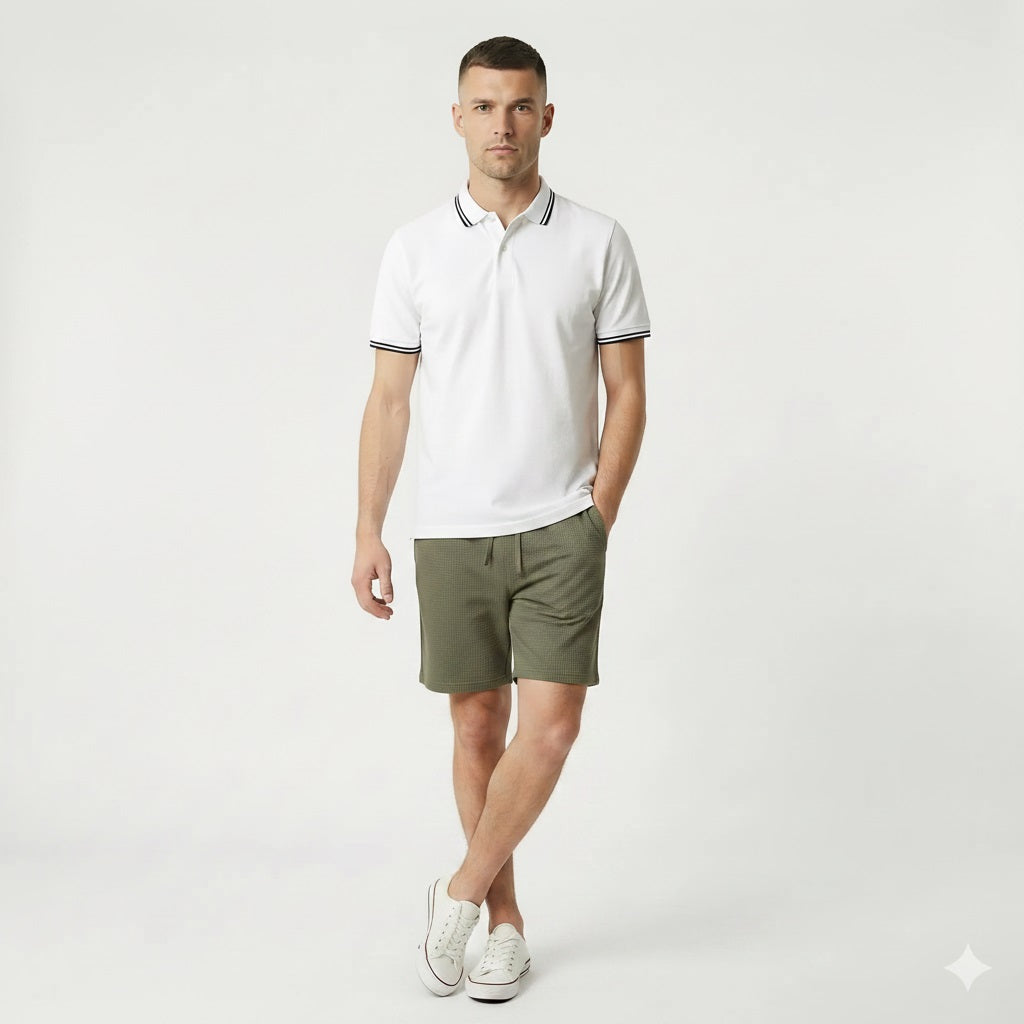 Men Olive Solid Shorts