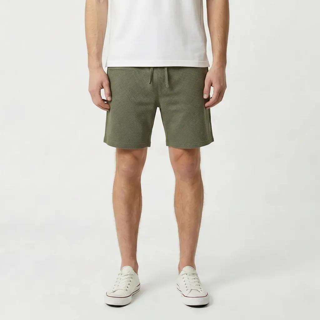 Men Olive Solid Shorts