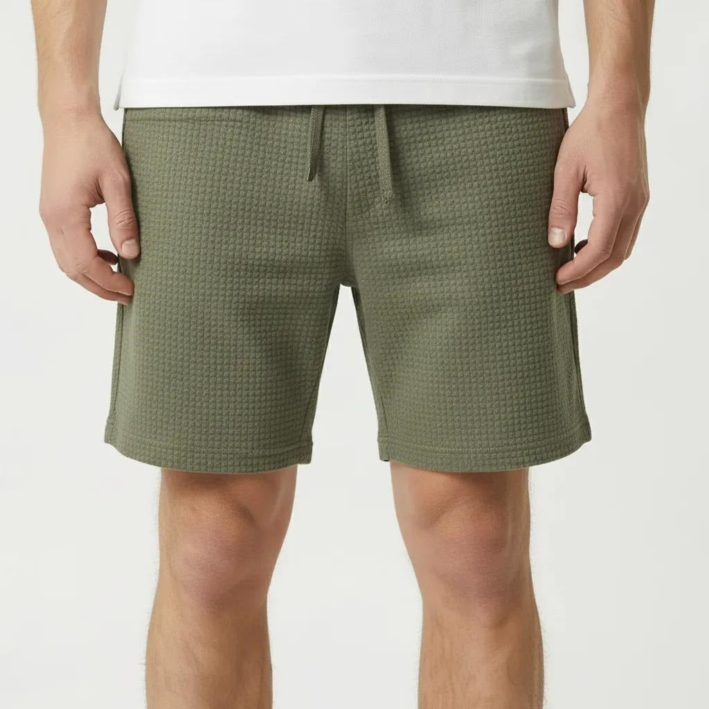 Men Olive Solid Shorts