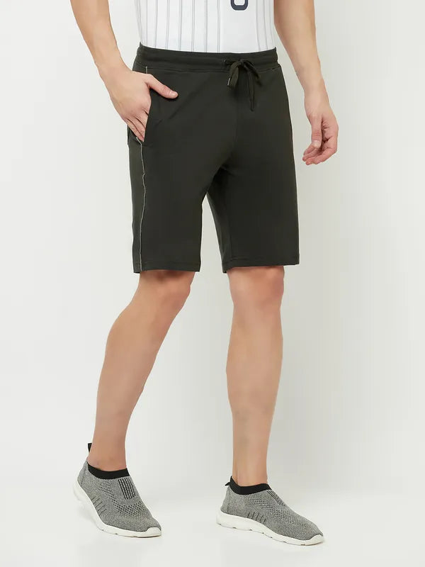 Octave Men Olive Green Sports Shorts