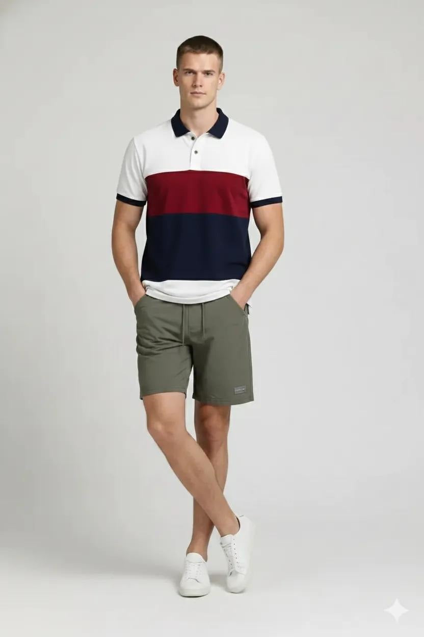Men Army Solid Shorts