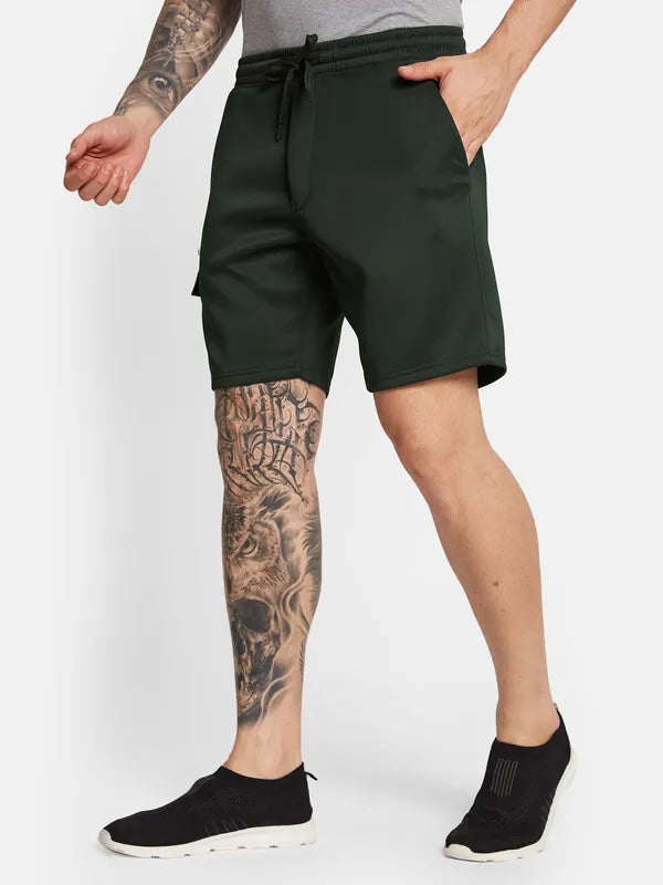 Octave Men Mid-Rise Cotton Casual Shorts