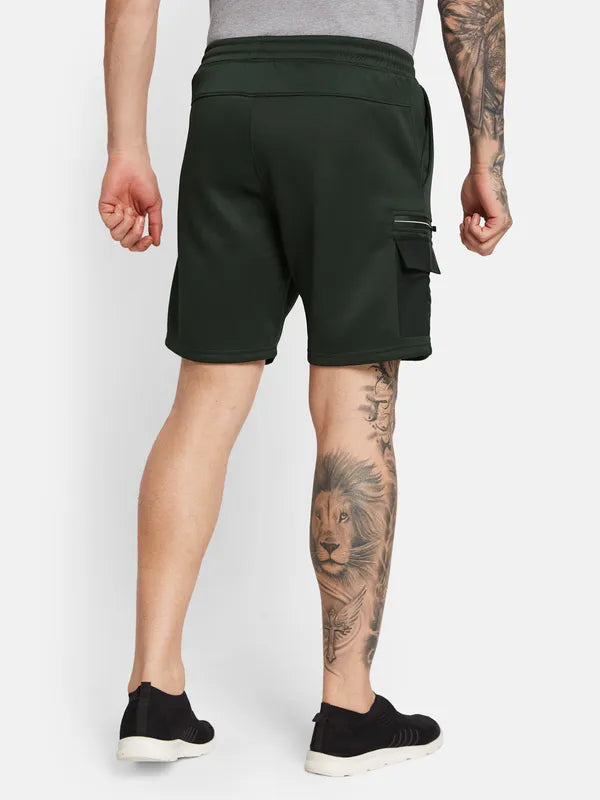 Octave Men Mid-Rise Cotton Casual Shorts