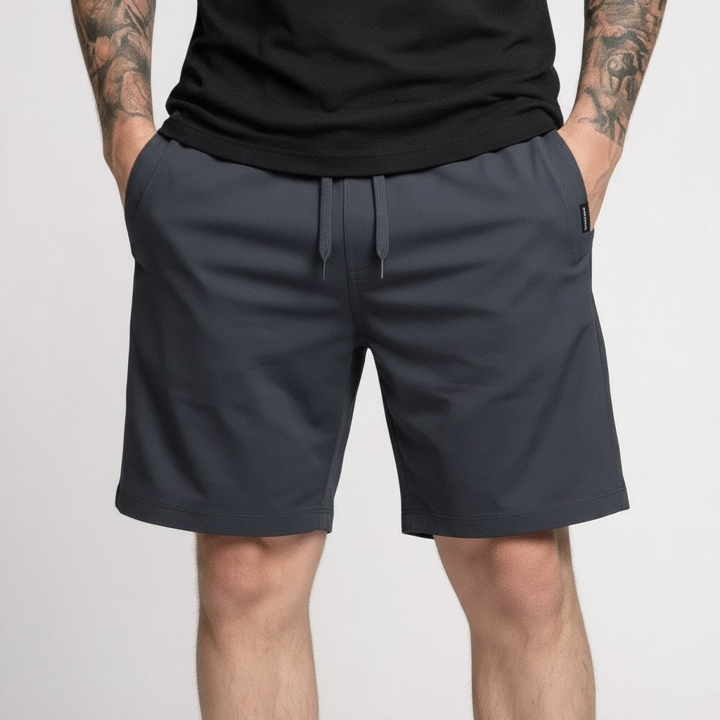 Men Gun Metal Solid Shorts