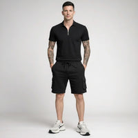 Men Black Cargo Shorts