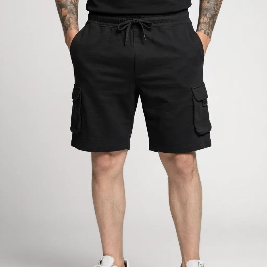Men Black Cargo Shorts