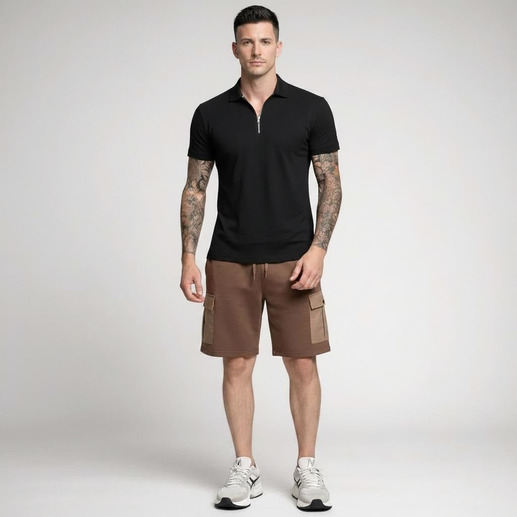 Men Coffee Cargo Shorts