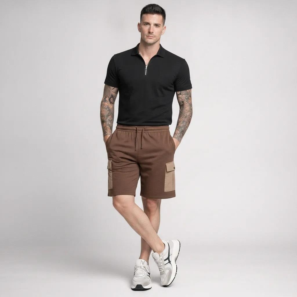 Men Coffee Cargo Shorts