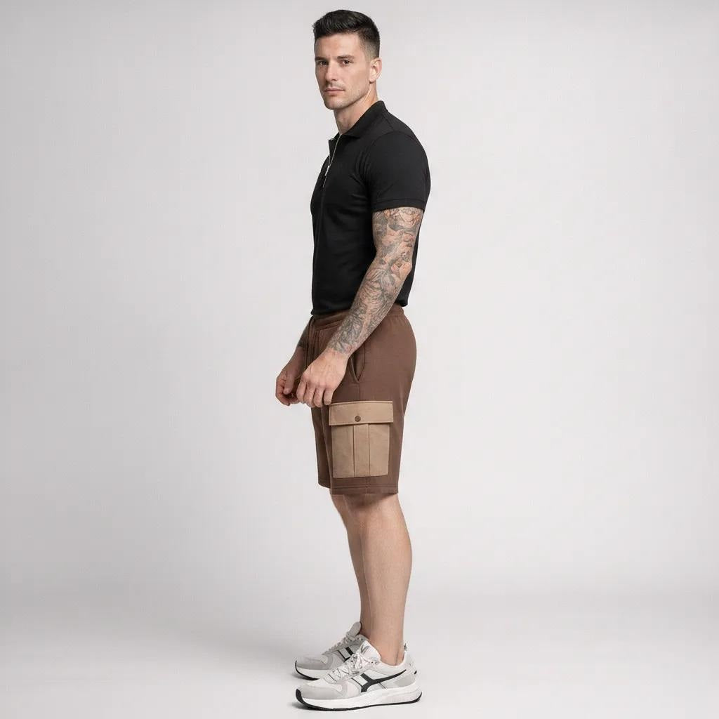 Men Coffee Cargo Shorts