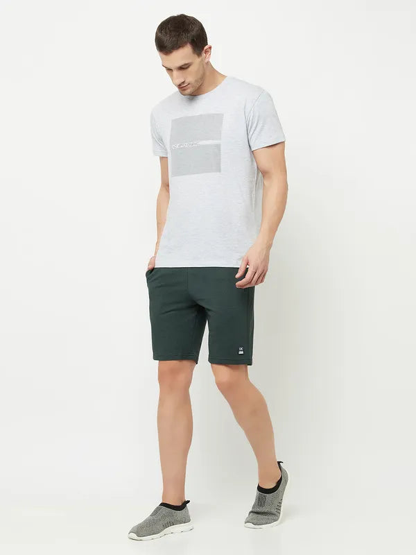 Octave Men Green Sports Shorts