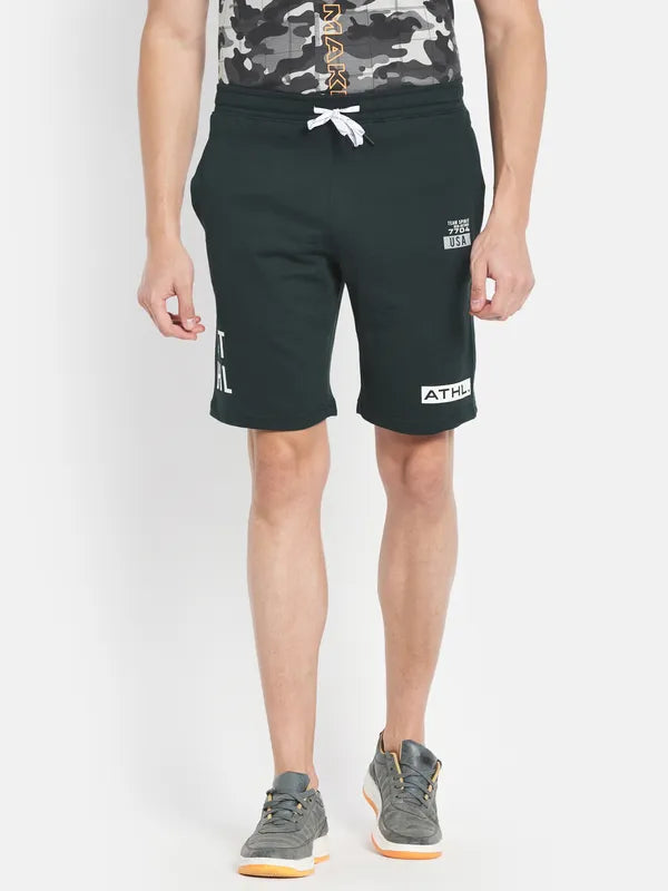 Men Mountain Green Shorts